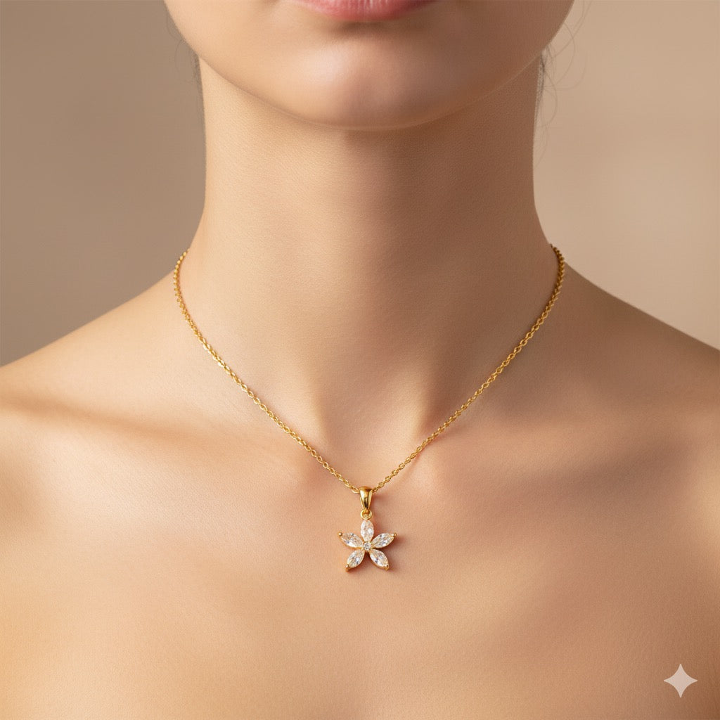 Floral Combo Necklace and Earrings Set