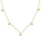 Luxe Heart Bow Necklace Earring Combo Set