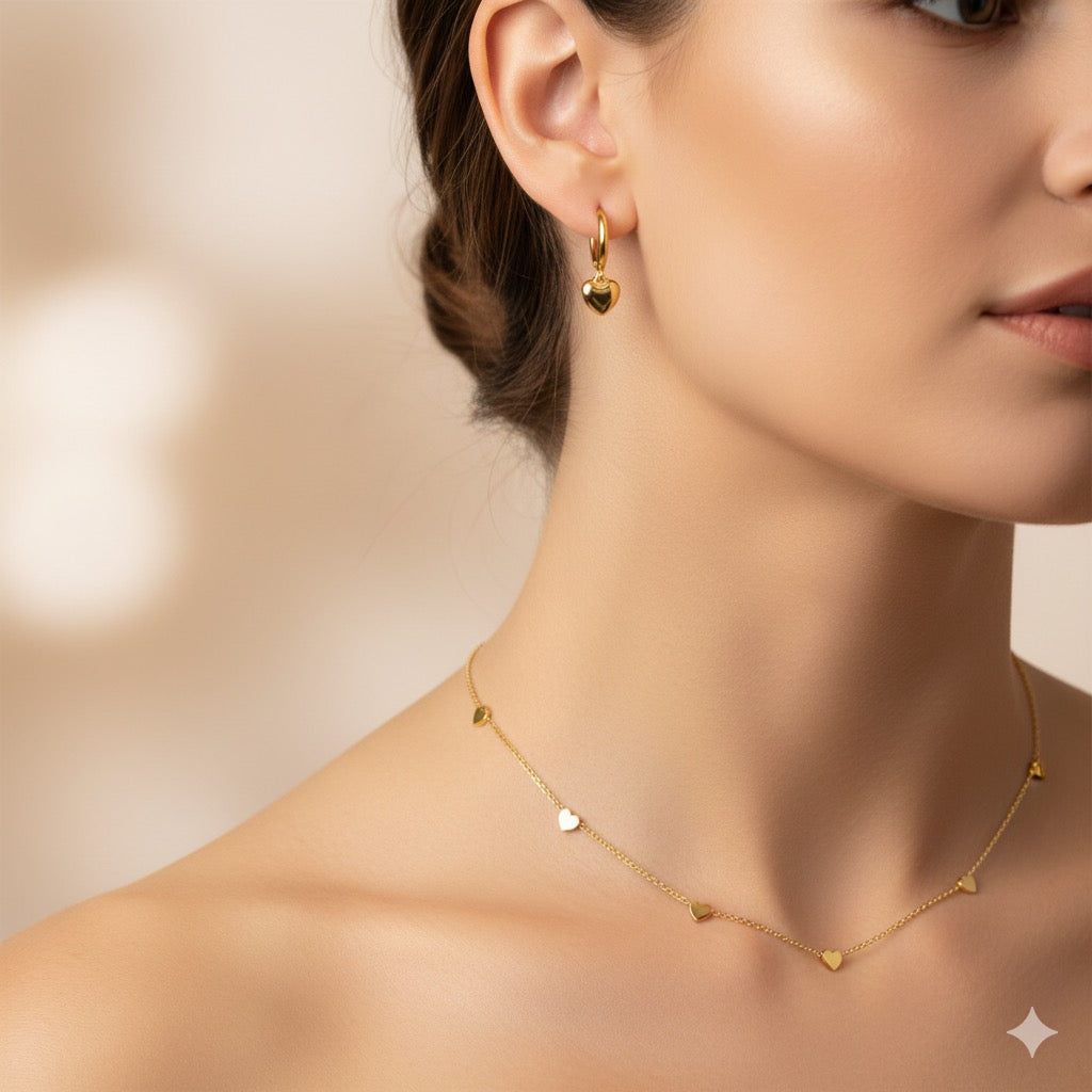 Everyday Grace Heart Shape Necklace Earring Set