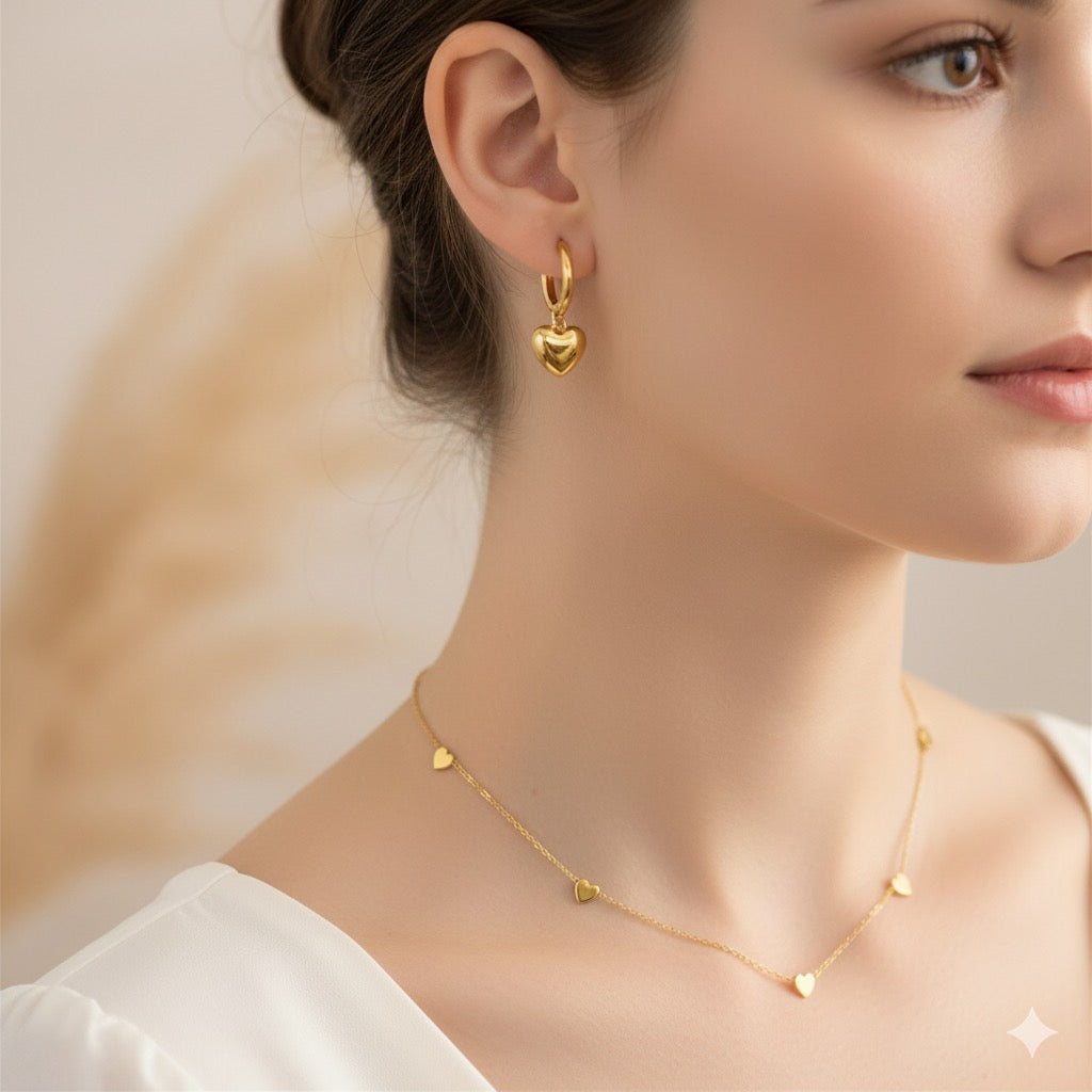 Everyday Grace Heart Shape Necklace Earring Set