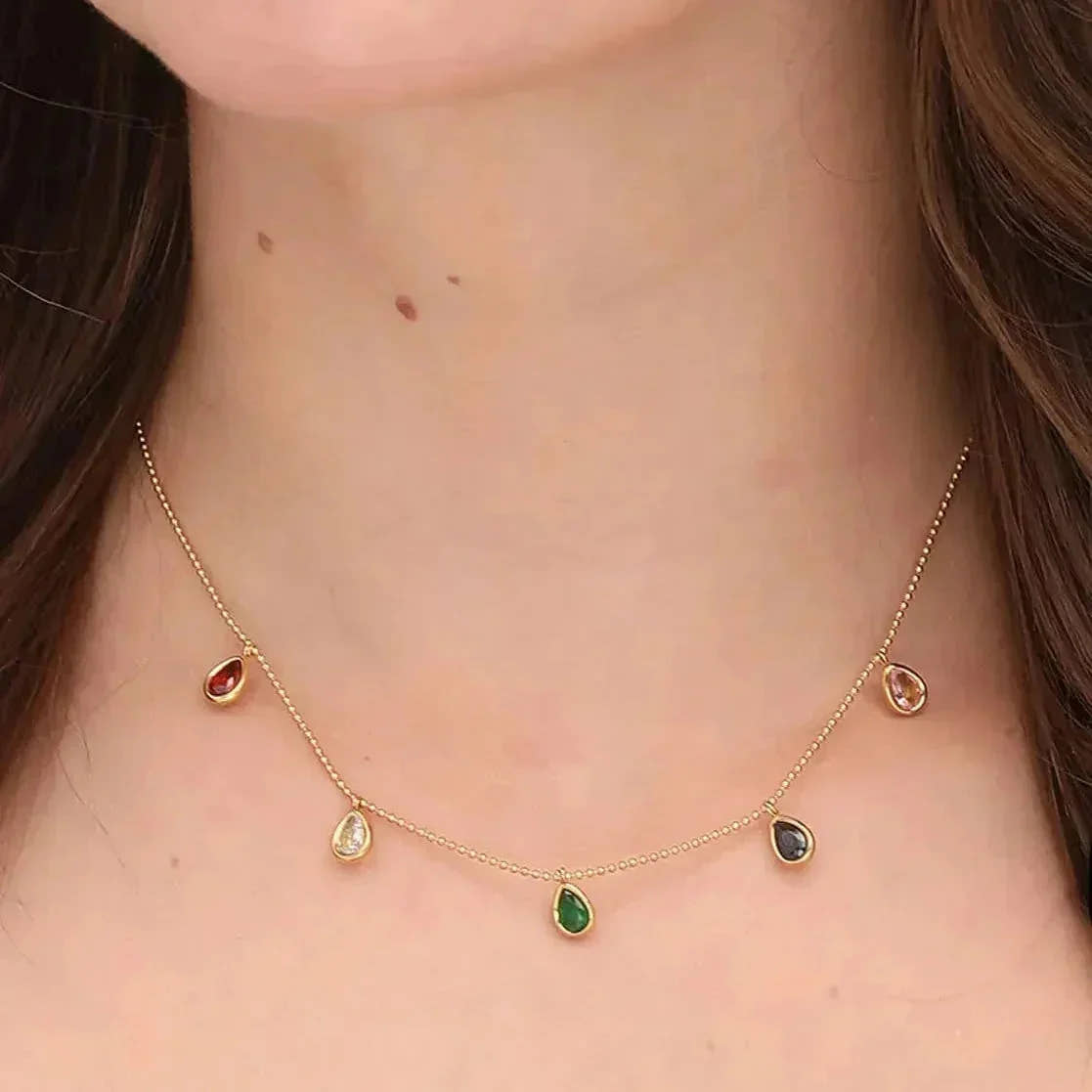 Colorful Necklace Earring Combo Set