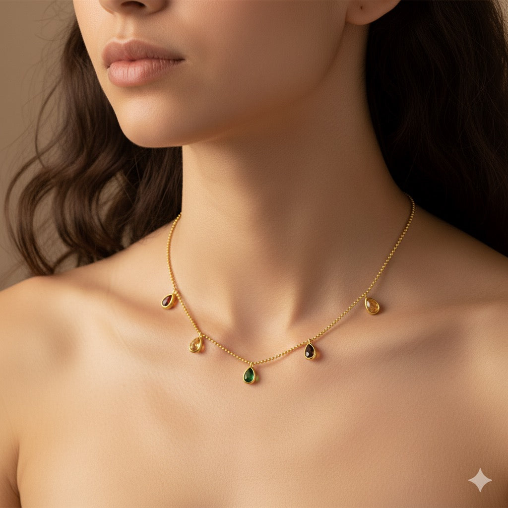 Colorful Necklace Earring Combo Set