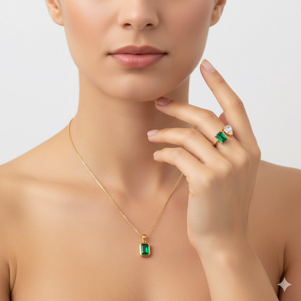 Luxe Essence Combo Necklace Ring Set