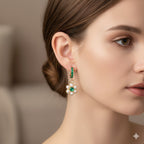 Shiny Flower Pearls Earrings