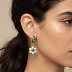 Shiny Flower Pearls Earrings