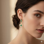 Shiny Flower Pearls Earrings