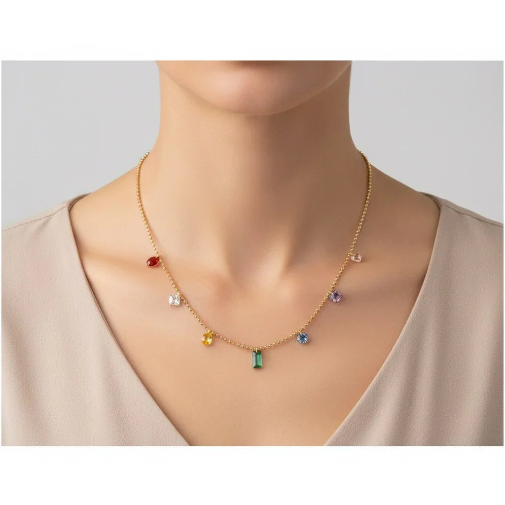 Luxy Rainbow Charming Necklace