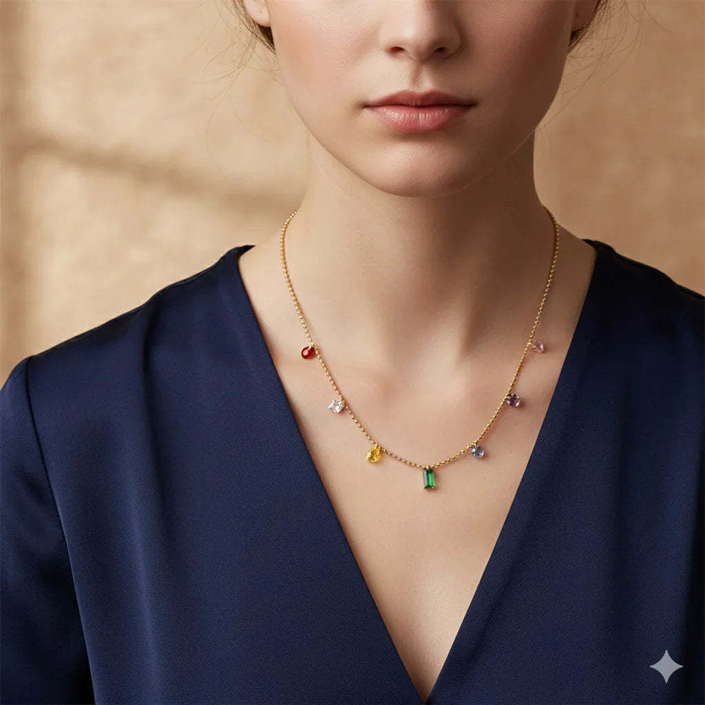 Luxy Rainbow Charming Necklace