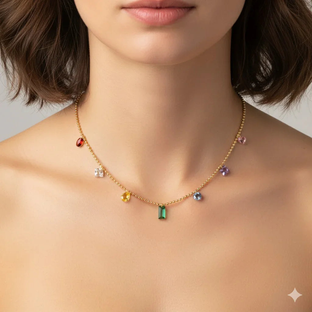 Luxy Rainbow Charming Necklace