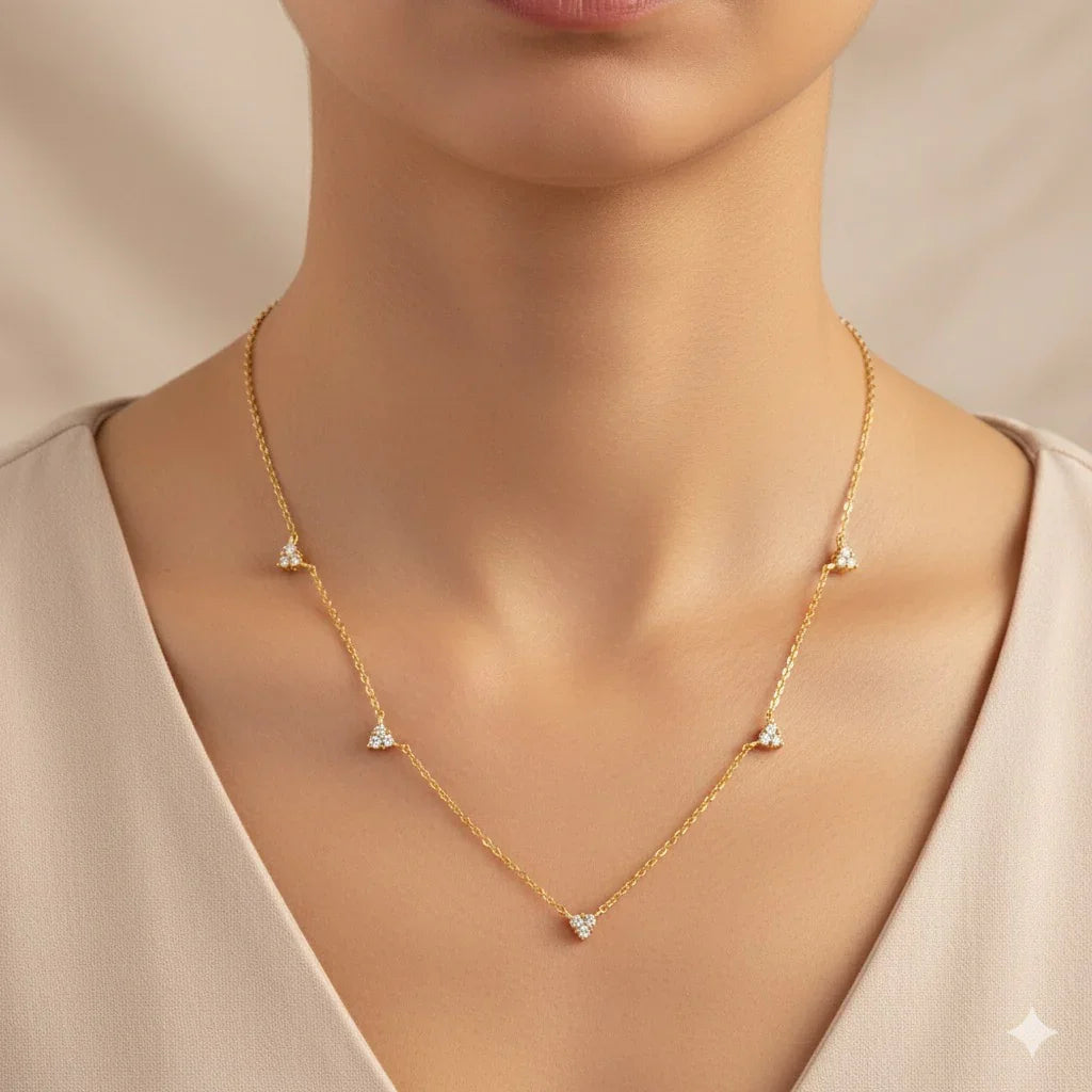 Luxe 5 Diamond Necklace