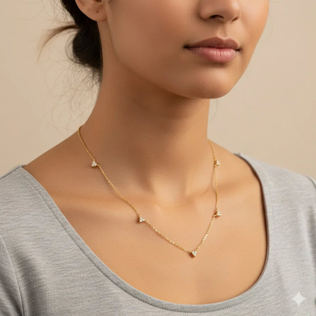 Luxe 5 Diamond Necklace