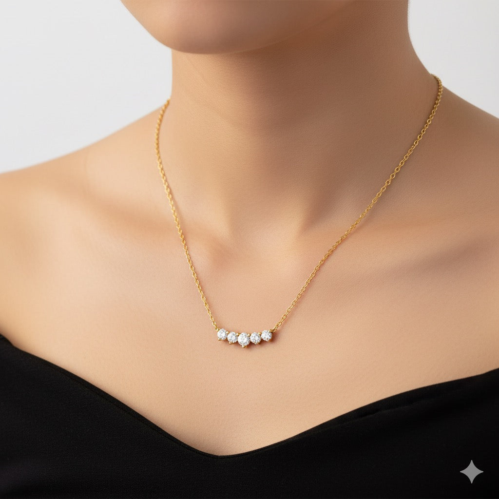Luxe Five Diamond Necklace