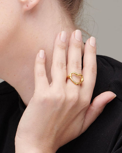 Gold Heart Delicate Ring