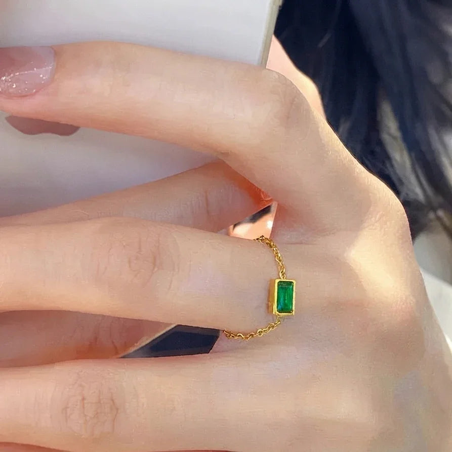 Zirconia Dazzle Chain Ring