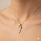 Diamond Bloom Leaf Shaped Pendant