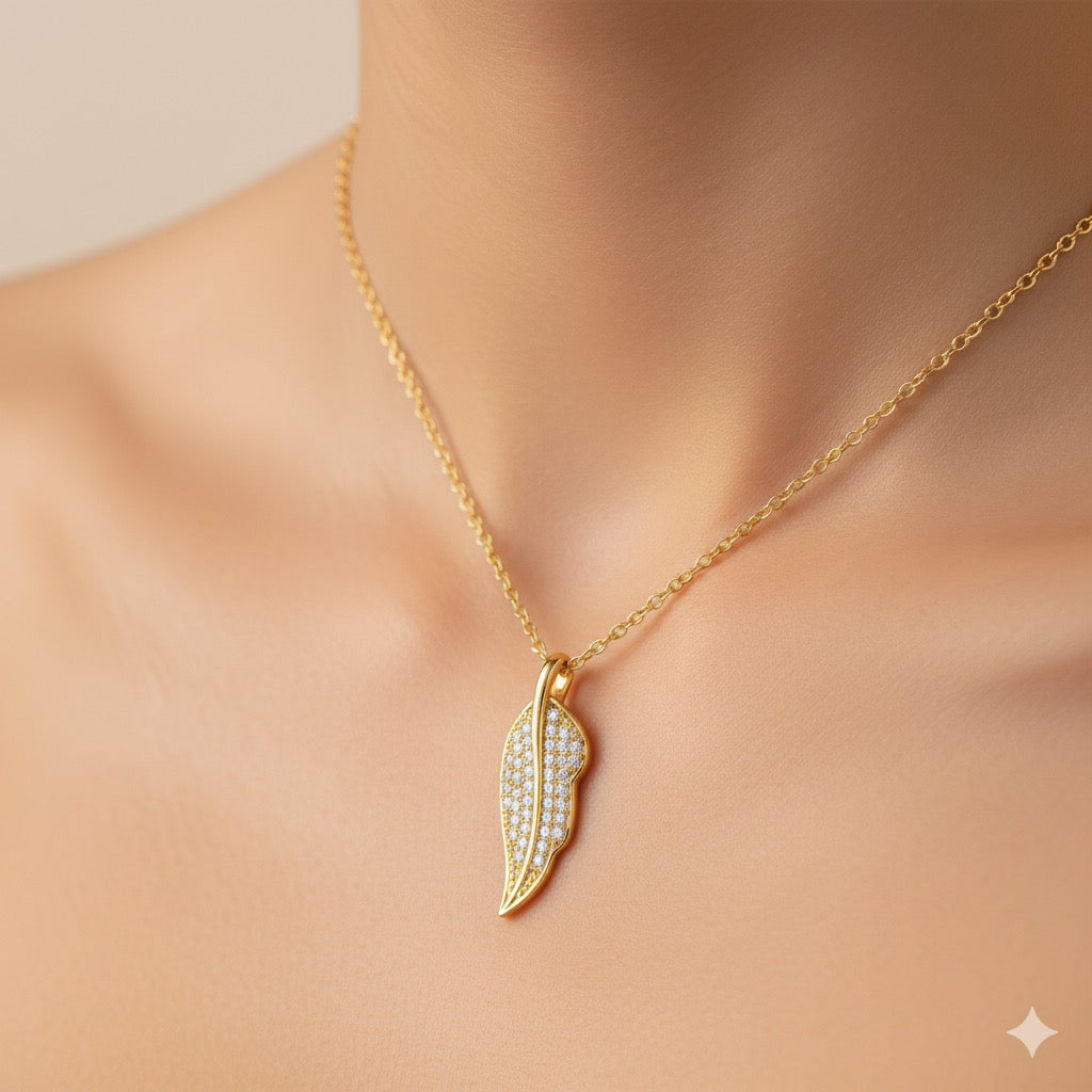 Diamond Bloom Leaf Shaped Pendant