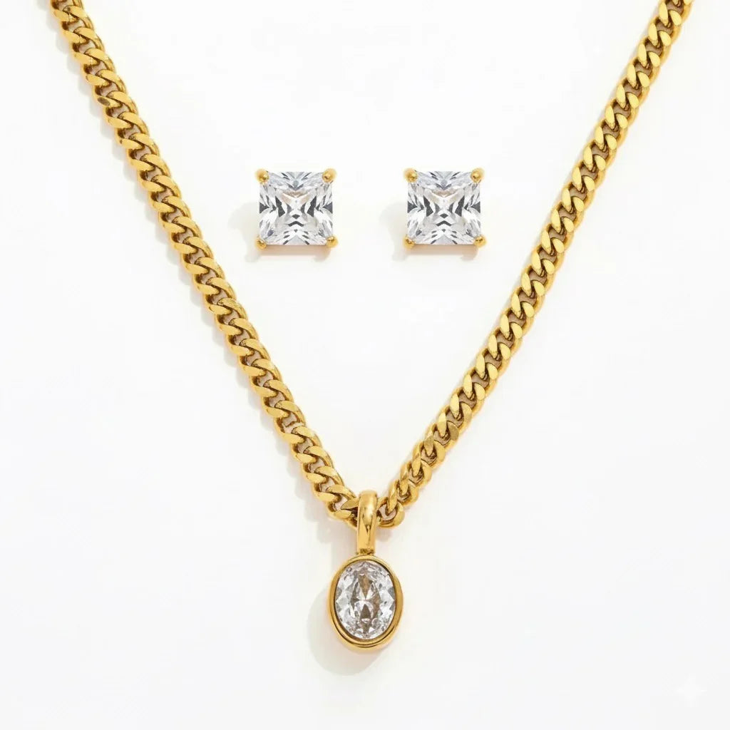 Luxe Essence Combo Necklace Earring Set