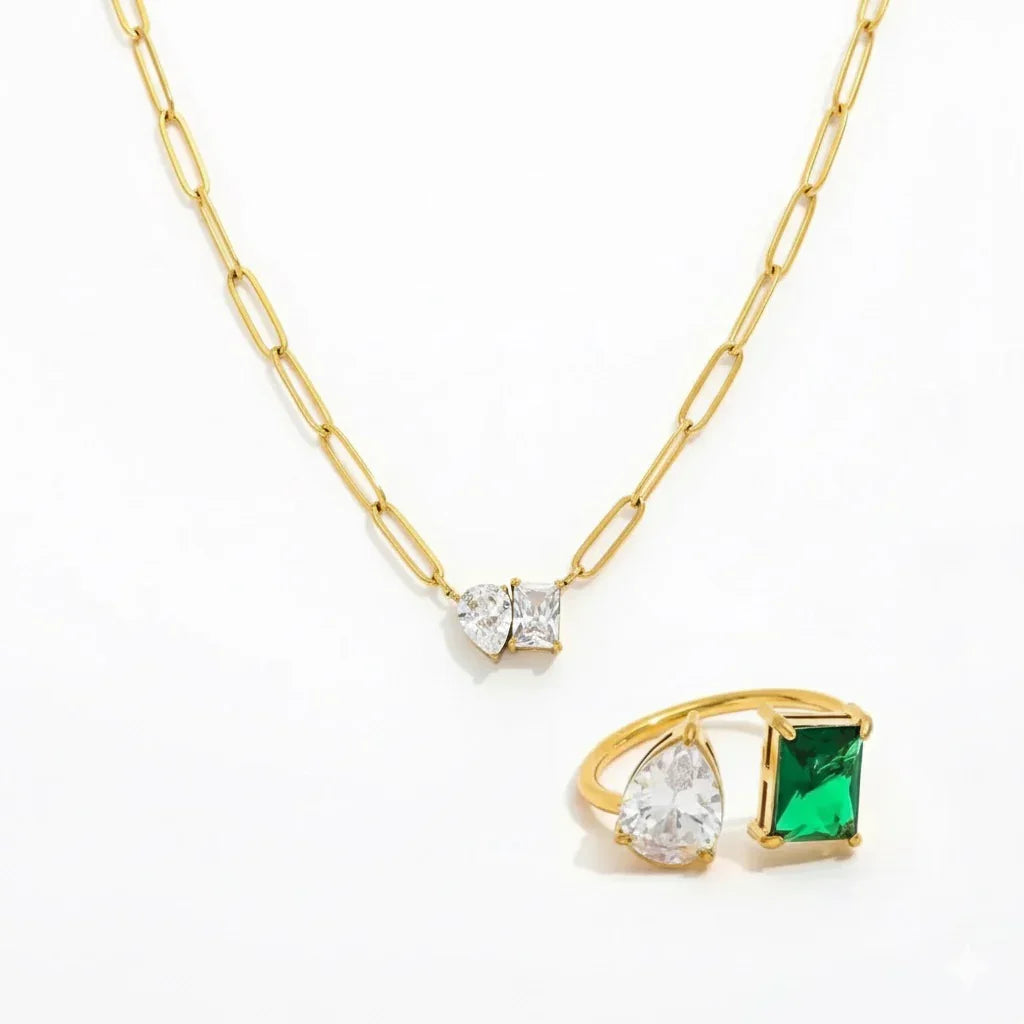 Bloom Essence Combo Necklace Ring Set