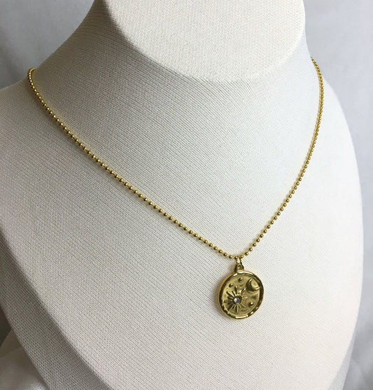 Luxe Sun Moon Coin Gold Necklace