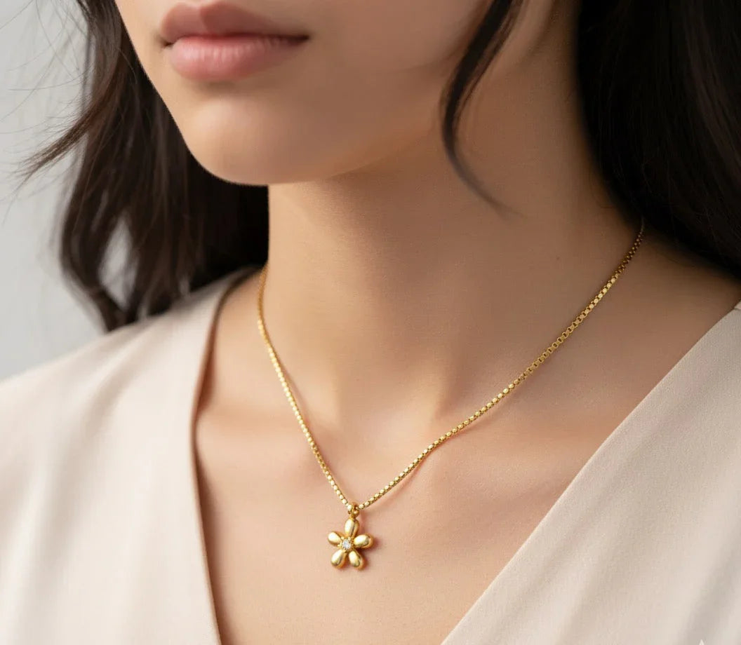 Diatoms Floral Shaped Necklace