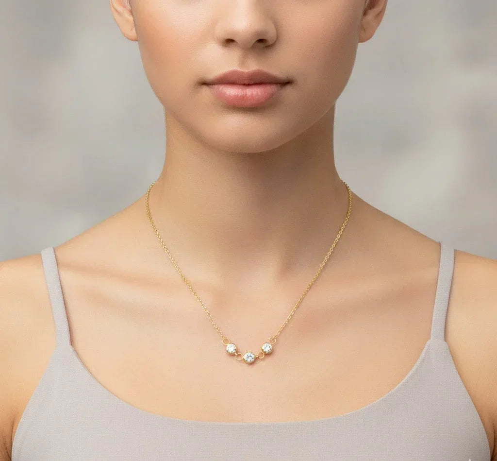 Diatoms Simple Diamond  Necklace