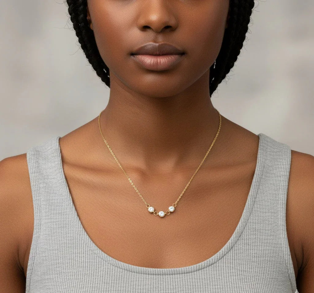 Diatoms Simple Diamond  Necklace