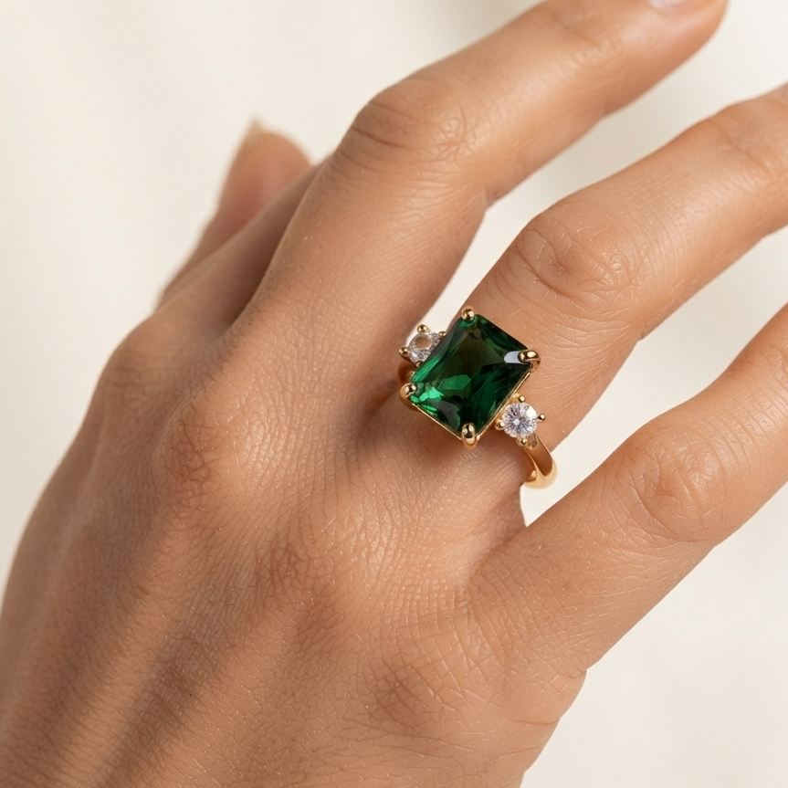 Nocturne Emerald Ring