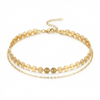 Golden Disc Layered Anklet