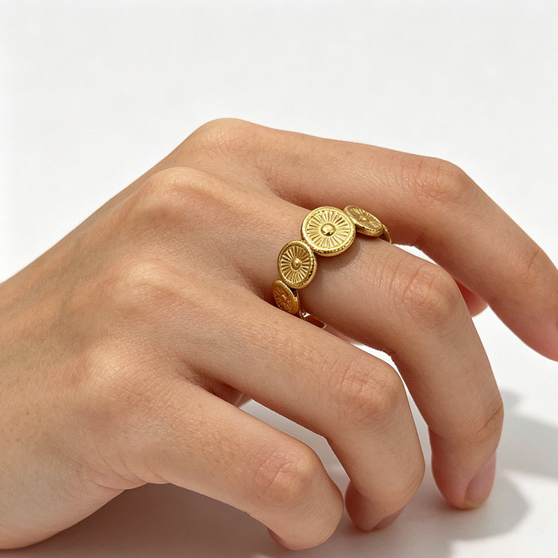 Sunburst Coin Ring