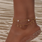 Sunlit Shore Layered Anklet