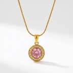 Pink Crystal Orb Necklace