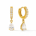 Diatoms Embedded Waterdrop Earrings