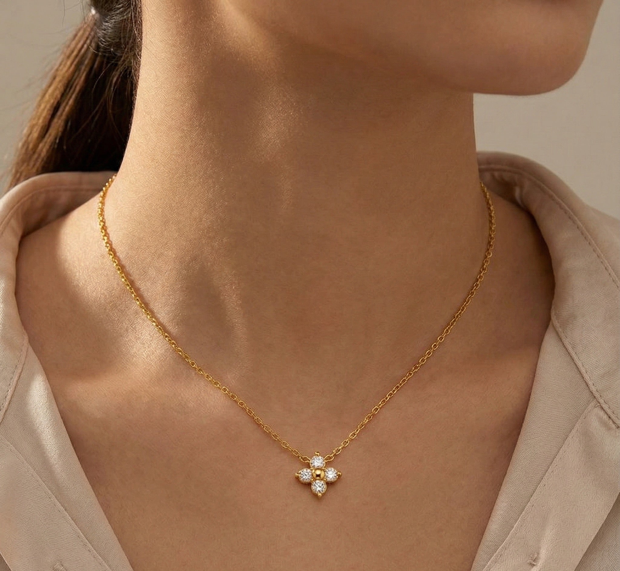 Diatoms Flower Pendant Necklace