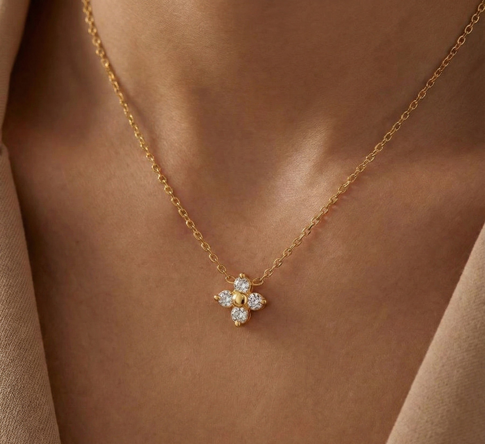 Diatoms Flower Pendant Necklace