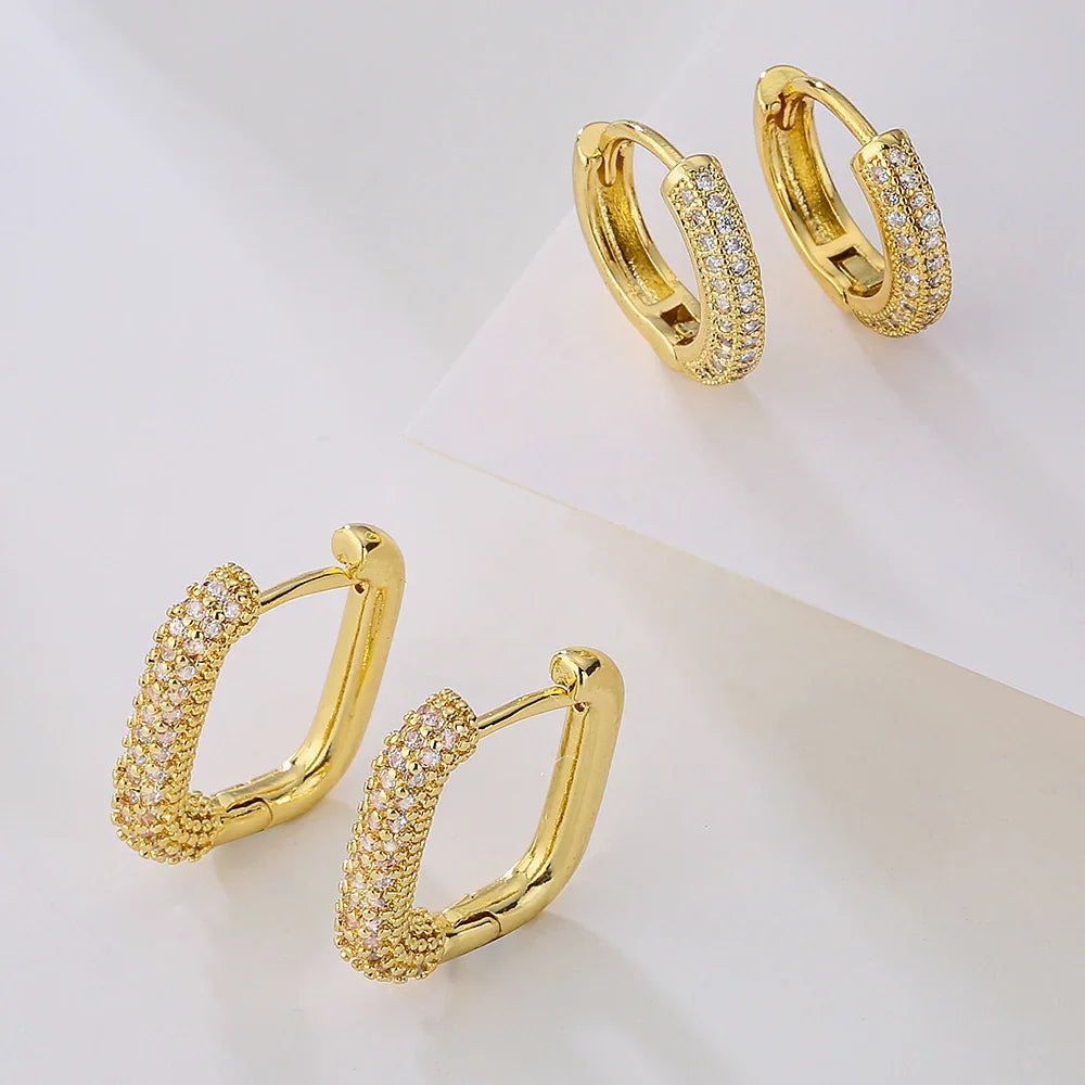 Geo-Glow Huggies Earrings