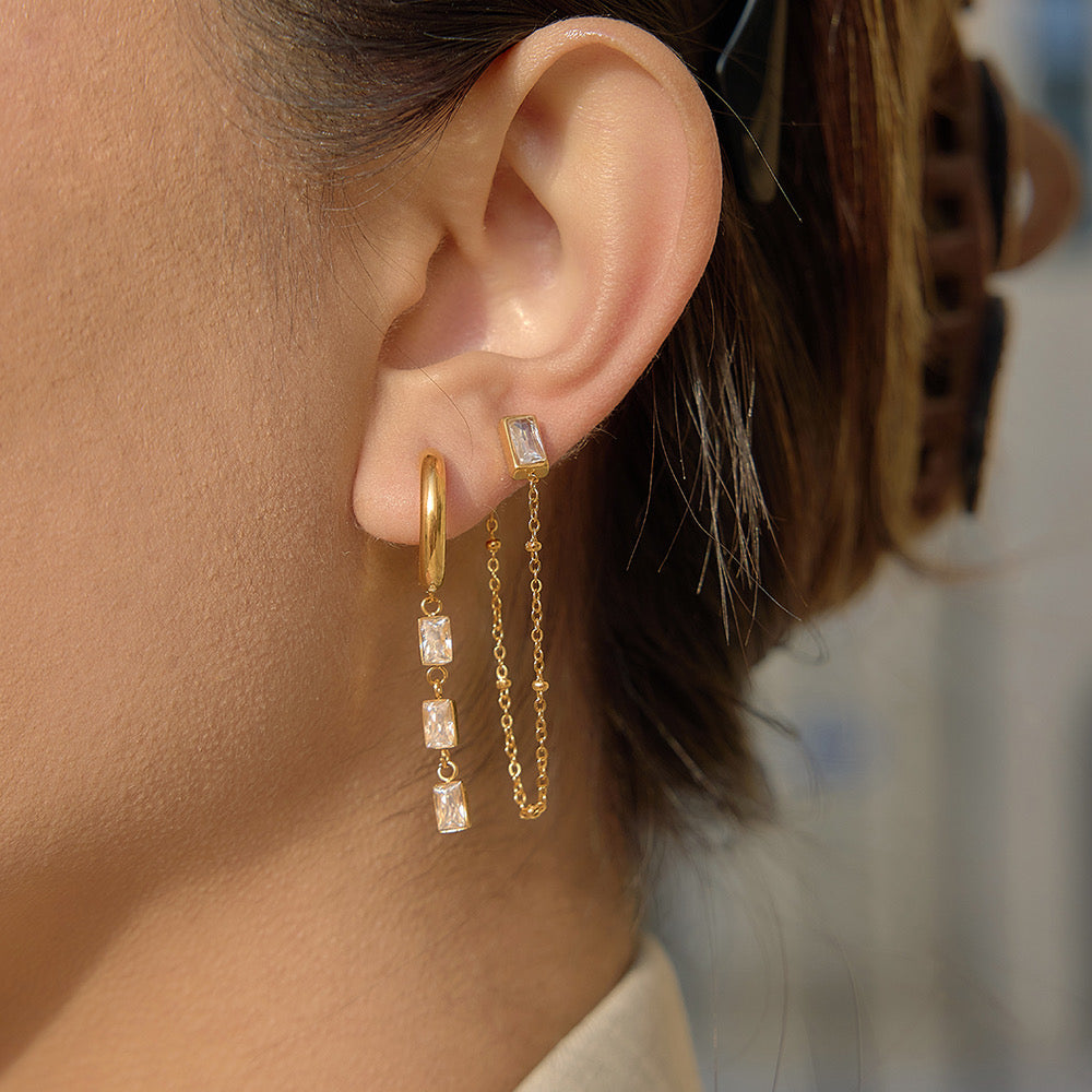 The Symmetrical Baguette Earrings Set