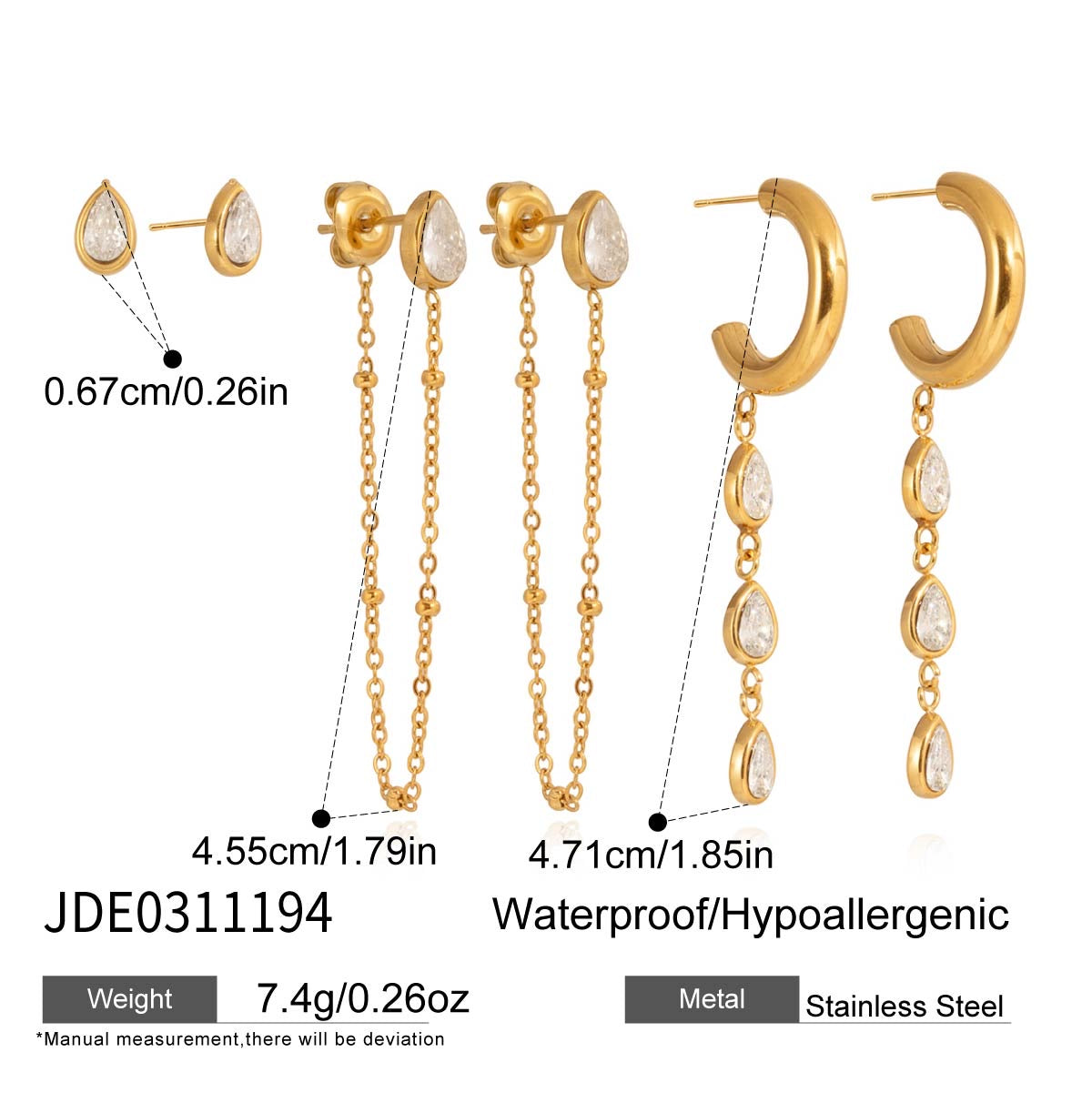 The Prism Trio Earrings Set