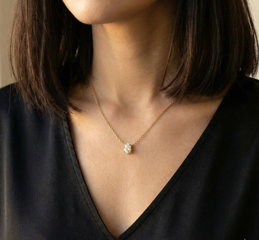 Diatoms Romantic Water Droplets Pendant Necklace