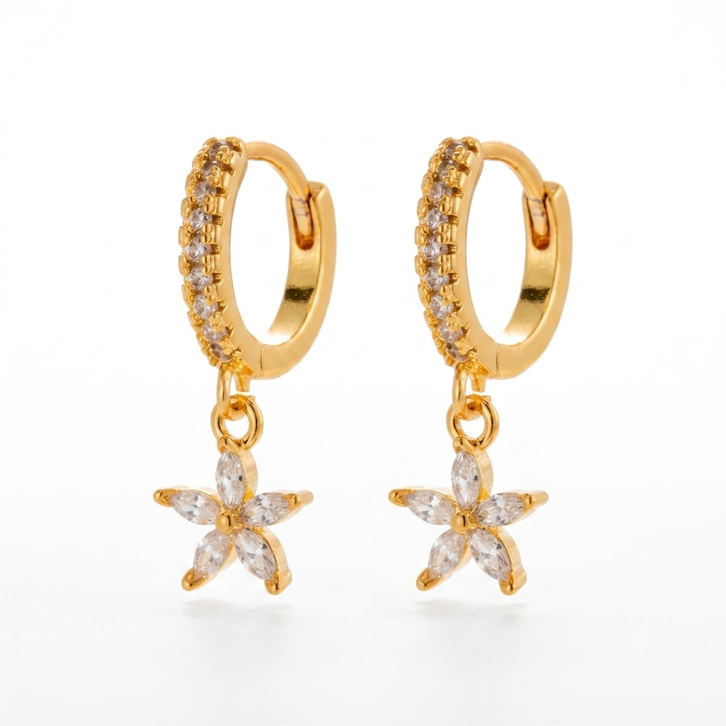 Crystal Flora Drop Earrings