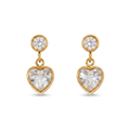 Gleam Heart Stud-Dangle Earrings