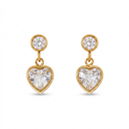 Gleam Heart Stud-Dangle Earrings