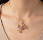 Diatoms Cute Little Crab Pendant Necklace