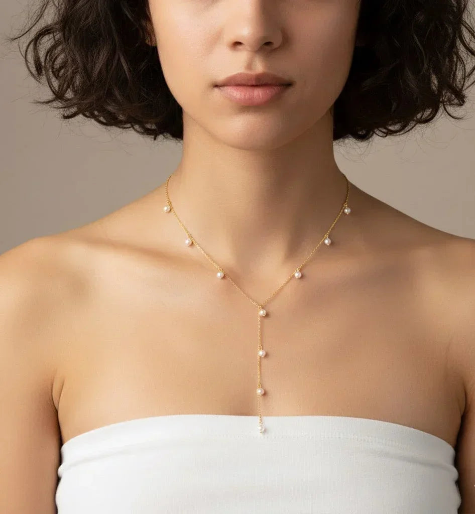 Diatoms Pearl Dew Pendant Necklace