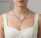Diatoms Vacation Star Beaded Silver Necklace