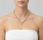 Diatoms Vacation Star Beaded Silver Necklace