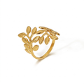 Opaline Leaf Adjustable Ring
