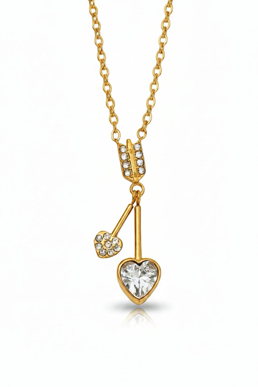 Luvlocked Duo Zirconia Heart Necklace