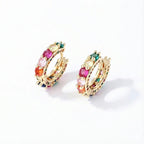 Rainbow Dots Hoops Earrings