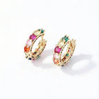 Rainbow Dots Hoops Earrings