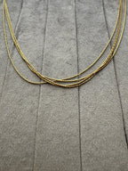 Golden Four Layered Necklace - Diatoms